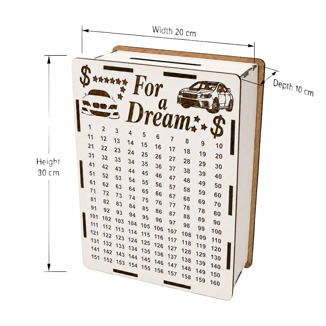 365-Day Piggy Bank - Wooden Piggy Bank
