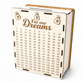 365-Day Piggy Bank “Money Bag” | White Wooden Piggy Bank for Saving (M, 20×13×7 cm)