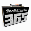 “365 Days Suitcase” Piggy Bank | Black wooden gift piggy bank with a marker for saving