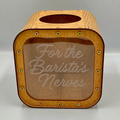 Tip Jar. Wooden tip collection box. Engraved
