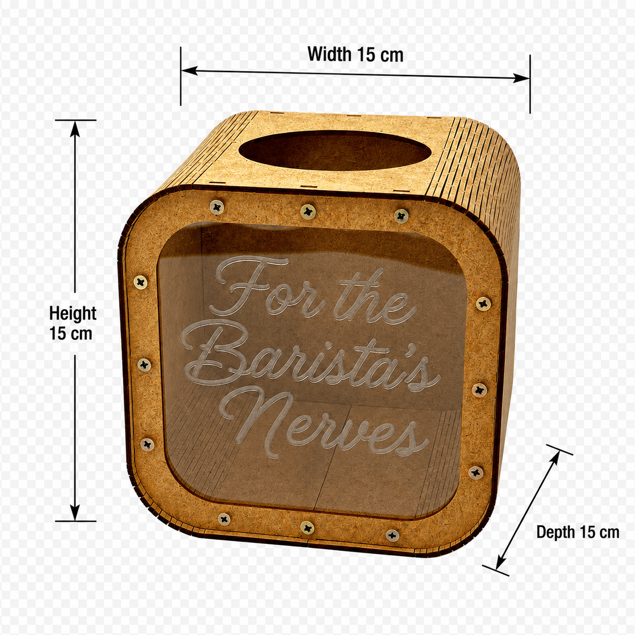 Tip Jar. Wooden tip collection box