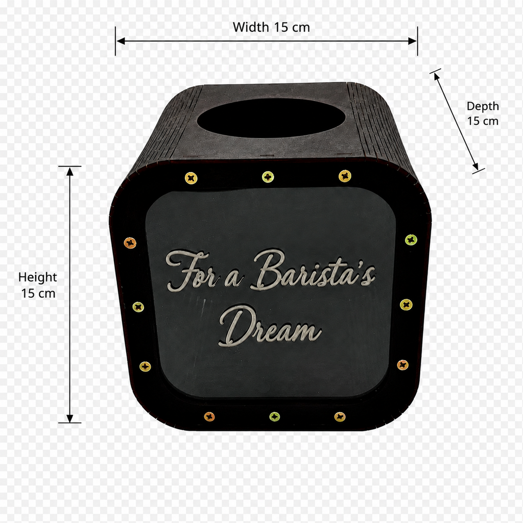 Engraved Tip Jar | Wooden Tip Collection Box