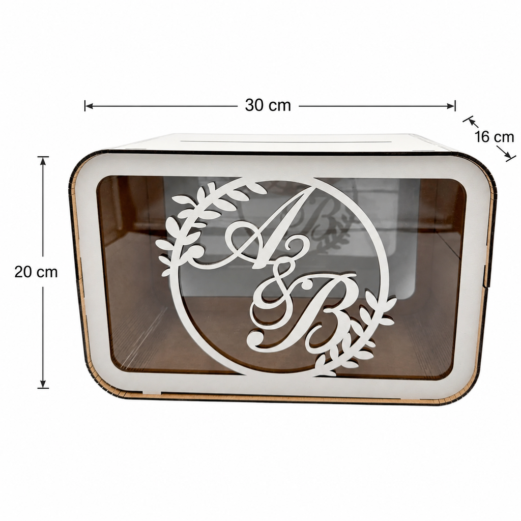 Personalized Wedding Money Box with Initials