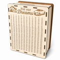 365-Day “Car and Home” Piggy Bank | White Wooden Money Box (M, 20×13×7 cm)